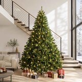  Umjetno božićno drvce s nogom 270 cm 600 LED lampica - Srednje zelena Ø 128 x 270 cm s 600 LED dioda | shoptok.hr