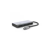 USB razdelilec Tip C 4v1, polnjenje 100 W in video 4K, 2x USB, Srebrna, (5000191886)