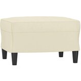  Kavč trosed s stolčkom za noge krem 180 cm umetno usn | Shoptok.si