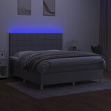  box spring s madracem LED svjetlosivi 180x200 cm tkanina | shoptok.hr