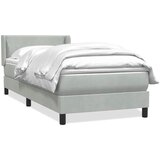Maison Chic Box spring postelja - Vzmetna postelja z vzmetnico svetlo siva 80x220 cm žamet SL25289, (21890764) Cene