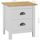  Nočna omarica Hill 2 kosa bela 46x35x49,5 cm borovina, (20624093) | Shoptok.si