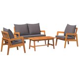 Bistro set s jastukom 4 pcs Smeđa Čvrsto drvo akacije | Eponuda.ba