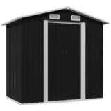  Vrtna skladiščna lopa antracitna jeklena 204x132x186 cm | Shoptok.si