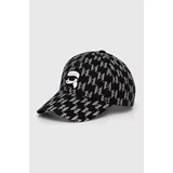 Karl Lagerfeld Bombažna bejzbolska kapa črna barva, 245W3404