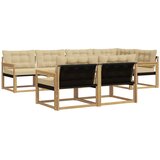  Set vanjskih sofa 7 kom. Bijela i bež Smeđa 327 x 168,5 x 73 cm | shoptok.hr