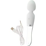 Liaison Wand - punjivi LED vibrator od silikonskog stakla (prozirno-bijeli) | shoptok.hr