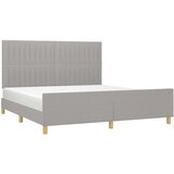  Posteljni okvir z vzglavjem svetlo siv 180x200 cm blago, (20791778) | Shoptok.si