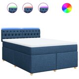 vidaXL Krevet s oprugama i madracem plavi 140 x 190 cm od tkanine | shoptok.hr