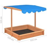 vidaXL Peskovnik z nastavljivo streho les jelke 115x115x115 cm | Shoptok.si