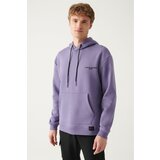 Avva Lilac Oversize Hooded Collar Printed Unisex Sweatshirt Cene