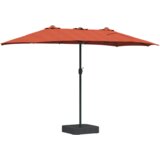  Vrtni dežnik Terakota 385 x 209 x 244 cm Poliester, (5000160724) | Shoptok.si