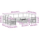  Set vanjskih sofa 10 kom. Prirodna i krem | shoptok.hr