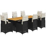  9-dijelni vrtni bistro set od poliratana s jastucima crni | shoptok.hr