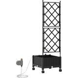  Vrtni planter s navodnjavanjem i kotačima Crna 40 x 40 x 132 cm | shoptok.hr