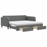 vidaXL izvlečna dnevna postelja s predali temno siva 90x190 cm blago, (20936889) | Shoptok.si
