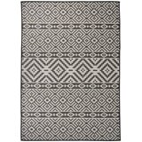 Vanjski tepih ravnog tkanja 120 x 170 cm crne pruge | shoptok.hr