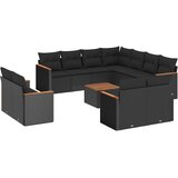  12-dijelni set vrtnih sofa od poliratana s jastucima crni | shoptok.hr