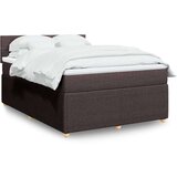 Krevet s oprugama i madracem tamnosmeđi 140 x 190 cm od tkanine | shoptok.hr