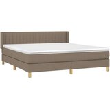  Box spring postelja z vzmetnico taupe 180x200 cm blago, (20792241) | Shoptok.si