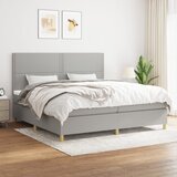  Krevet s oprugama i madracem svjetlosivi 200 x 200cm od tkanine | shoptok.hr