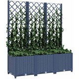  Vrtna sadilica s rešetkom plava siva 120 x 40 x 136 cm PP | Eponuda.ba