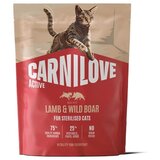Carnilove Cat Active Adult Sterilised, briketi - jagnjetina in divji prašič 400 g | Shoptok.si