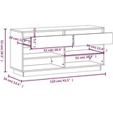 Ormarić za cipele boja meda 110x34x52 cm od masivne borovine | shoptok.hr