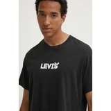 Levi's Bombažna kratka majica moški, siva barva
