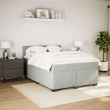 vidaXL Krevet s oprugama i madracem svjetlosivi 160x200 cm baršunasti | shoptok.hr