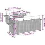  Vrtna garnitura - 6-dijelni set vrtnih sofa s jastucima crni od poliratana - Crna 1 | shoptok.hr