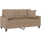  Dvosjed s ukrasnim jastucima boja cappuccina 140cm umjetna koža | shoptok.hr