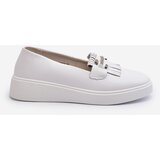 S. BARSKI Light Women's Leather Moccasins on Platform White S.Barski LR590 | Eponuda.ba