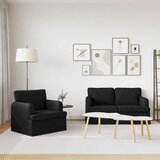  Set sofe 2 pcs Crna 144 x 80 x 85 cm tkanina | Eponuda.com