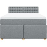  Krevet s oprugama i madracem svjetlosivi 140x190 cm od tkanine | shoptok.hr
