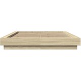 Okvir za krevet s LED svjetlima boja hrasta 120 x 190 cm drveni Smeđa | Shoptok.si