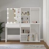 vidaXL LED toaletni stol s 2 ormarića sjajni bijeli konstruirano drvo | shoptok.hr