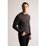 Defacto Slim Fit Crew Neck Patched Sleeve Detailed Knitwear Sweater R1110az22wn | Shoptok.si