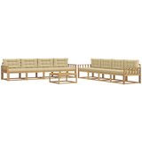  Set vanjskih sofa 9 kom. Bijela i bež Poliester | shoptok.hr