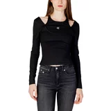 Calvin Klein Jeans Majice z dolgimi rokavi DOUBLE LAYER MILANO J20J221416 Črna