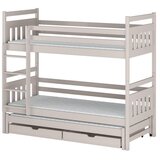 Molarem Home Drveni dječji krevet na kat Seweryn s tri kreveta i ladicom - kašmir - 190x90 cm - Madrac PE pjena 8 cm-spužvasti madrac | shoptok.hr