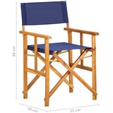  Redateljske stolice 2 kom od masivnog bagremovog drva plave | shoptok.hr