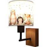 Brilagi Zidna lampa BOBO WOOD 1xE27/25W/230V hrast/crna/bela/životinje | Eponuda.com