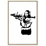  Slika - Banksy Mona Lisa with Rocket Launcher (1 Part) Vertical 40x60 U prirodnom drvenom okviru | shoptok.hr