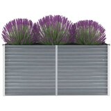  Visoka greda iz pocinkanega jekla 160x40x77 cm sive barve | Shoptok.si