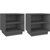  Noćni ormarići 2 kom sivi 40 x 34 x 40 cm od masivne borovine | shoptok.hr