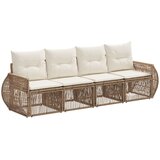 vidaXL Vrtna sedežna garnitura 4 pcs Bež in smetanasto bela poli ratan, (5000270001) | Shoptok.si