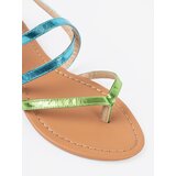 Shelvt Flat sandals with green and blue straps | ePonuda.com