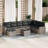 vidaXL 9-dijelni set vrtnih sofa od poliratana s jastucima sivi | shoptok.hr