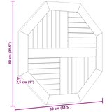 Stolna ploča 80 x 80 x 2,5 cm osmerokutna od masivne tikovine | shoptok.hr